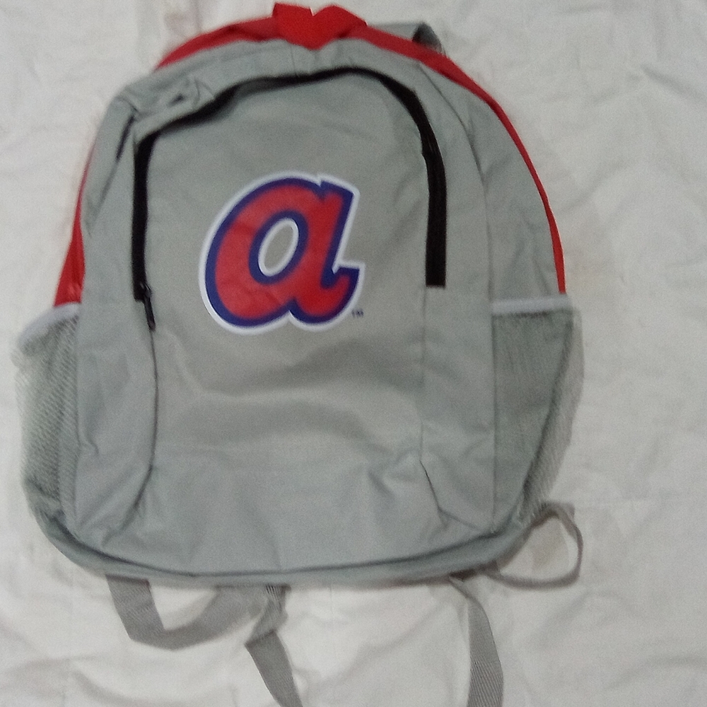 Kids' Gray and Red Backpack with Logo